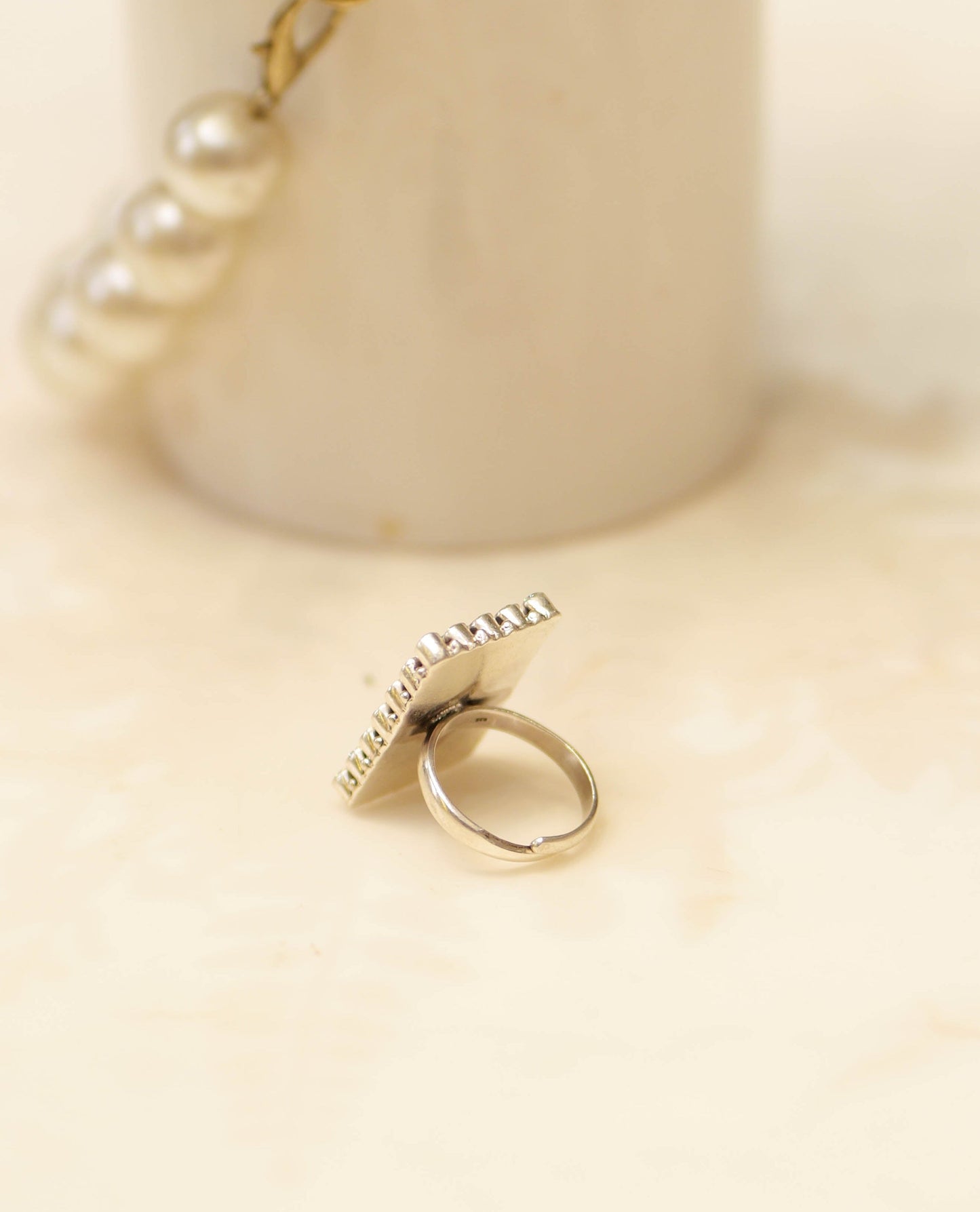 Classic Turquoise Jadau Cocktail Ring