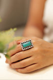 Classic Turquoise Jadau Cocktail Ring