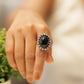 Timeless Black Jadau Cocktail Ring