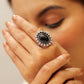 Timeless Black Jadau Cocktail Ring
