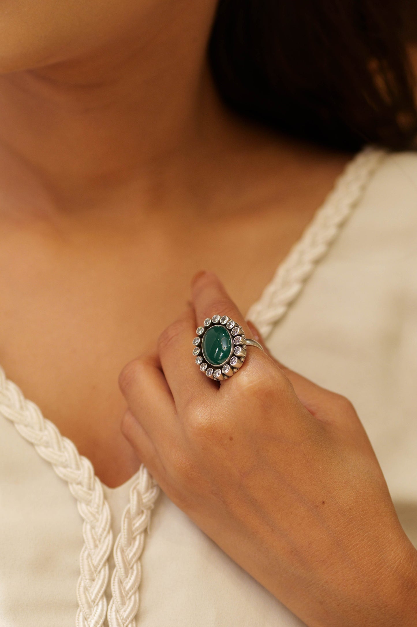 Timeless Green Jadau Cocktail Ring