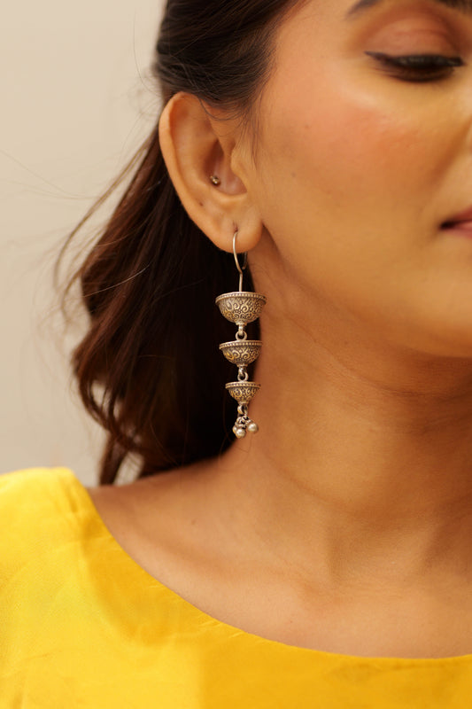 Aadhya Triple Jhumki Drop Earrings