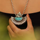 Aadhya Embossed Turquoise Petal Necklace