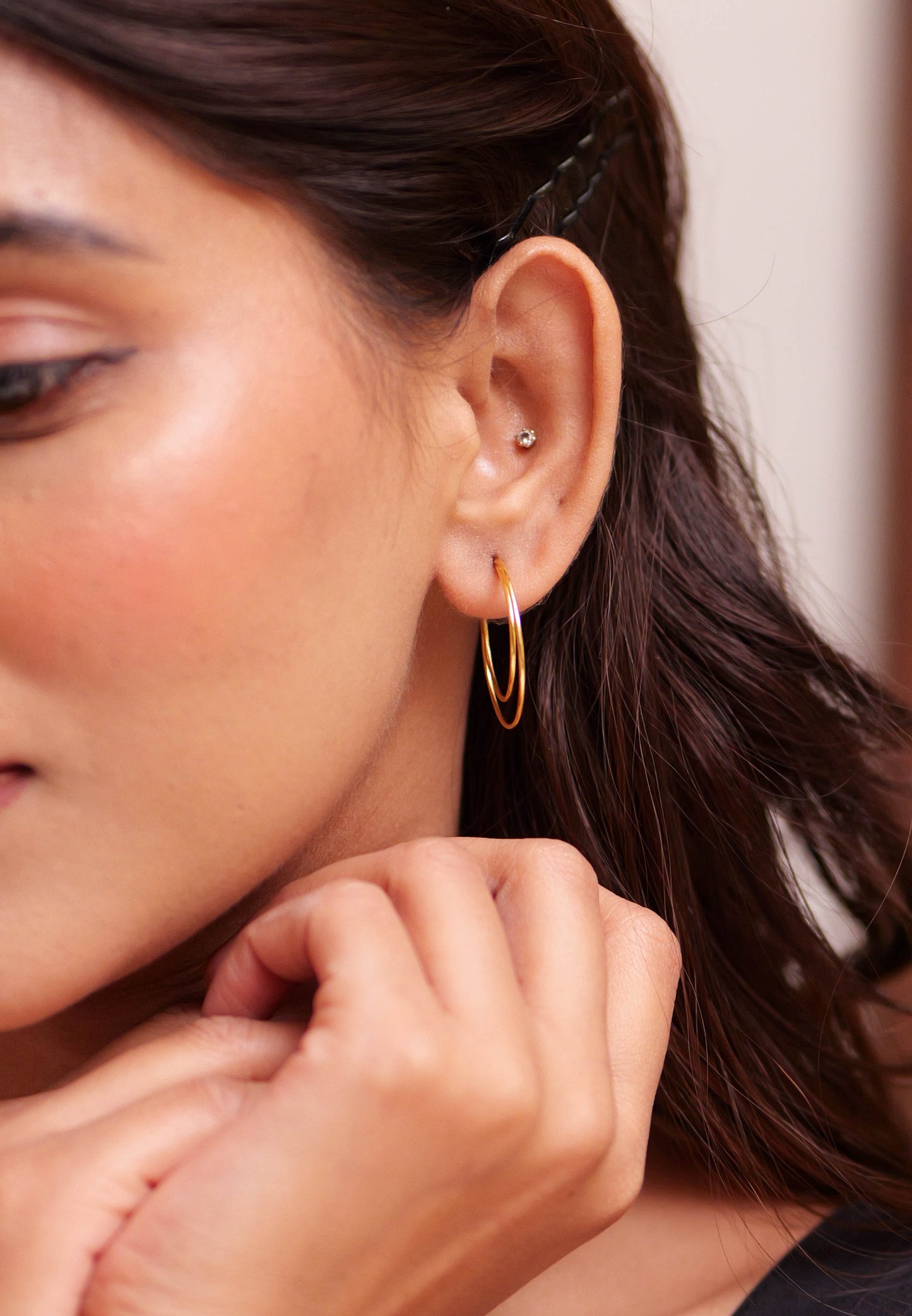 Aadhya Moon Curve Hoops