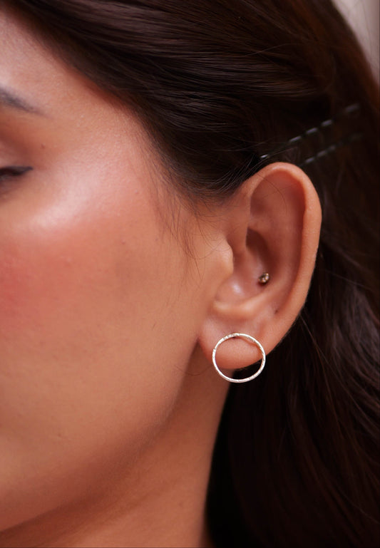 Classic Textured Circle Studs