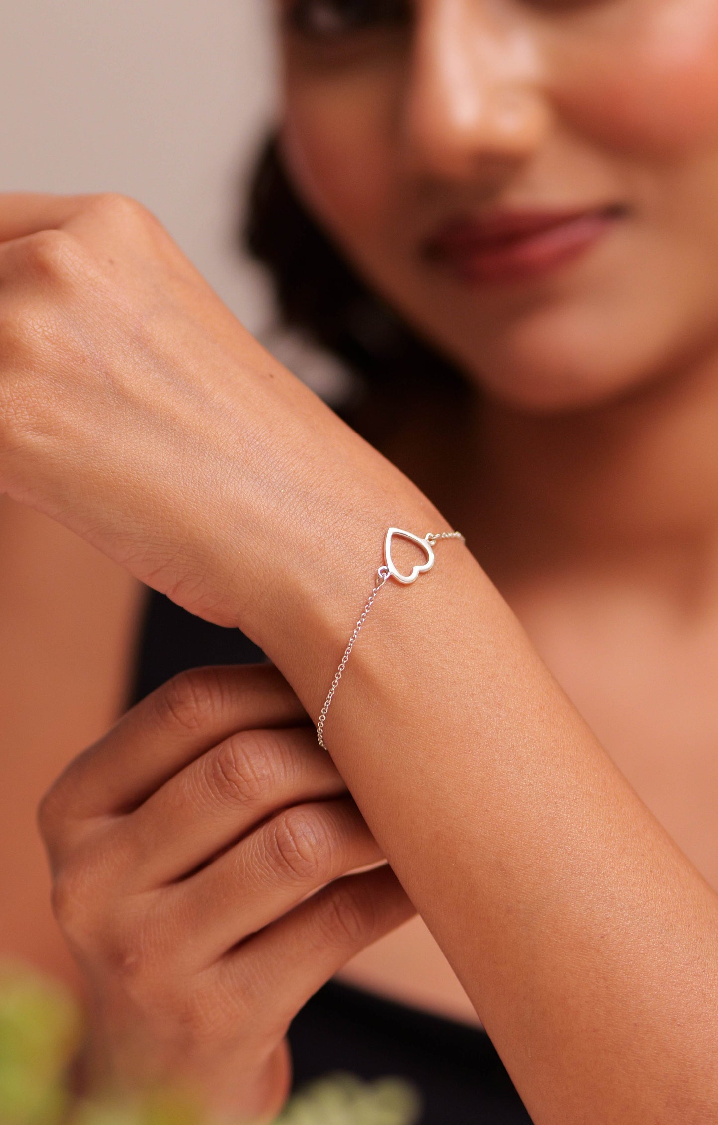 Aadhya Hollow Heart Bracelet
