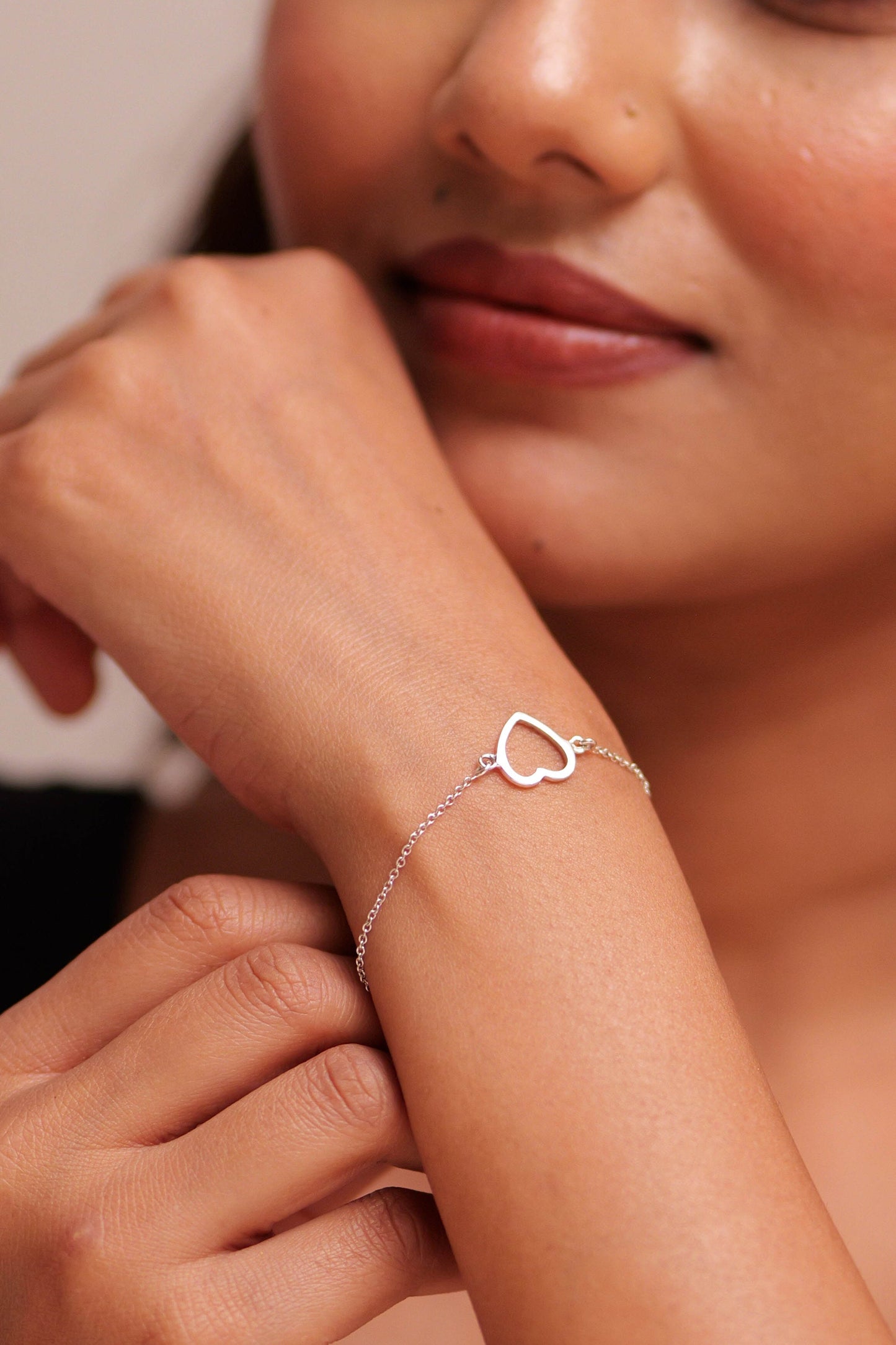 Aadhya Hollow Heart Bracelet