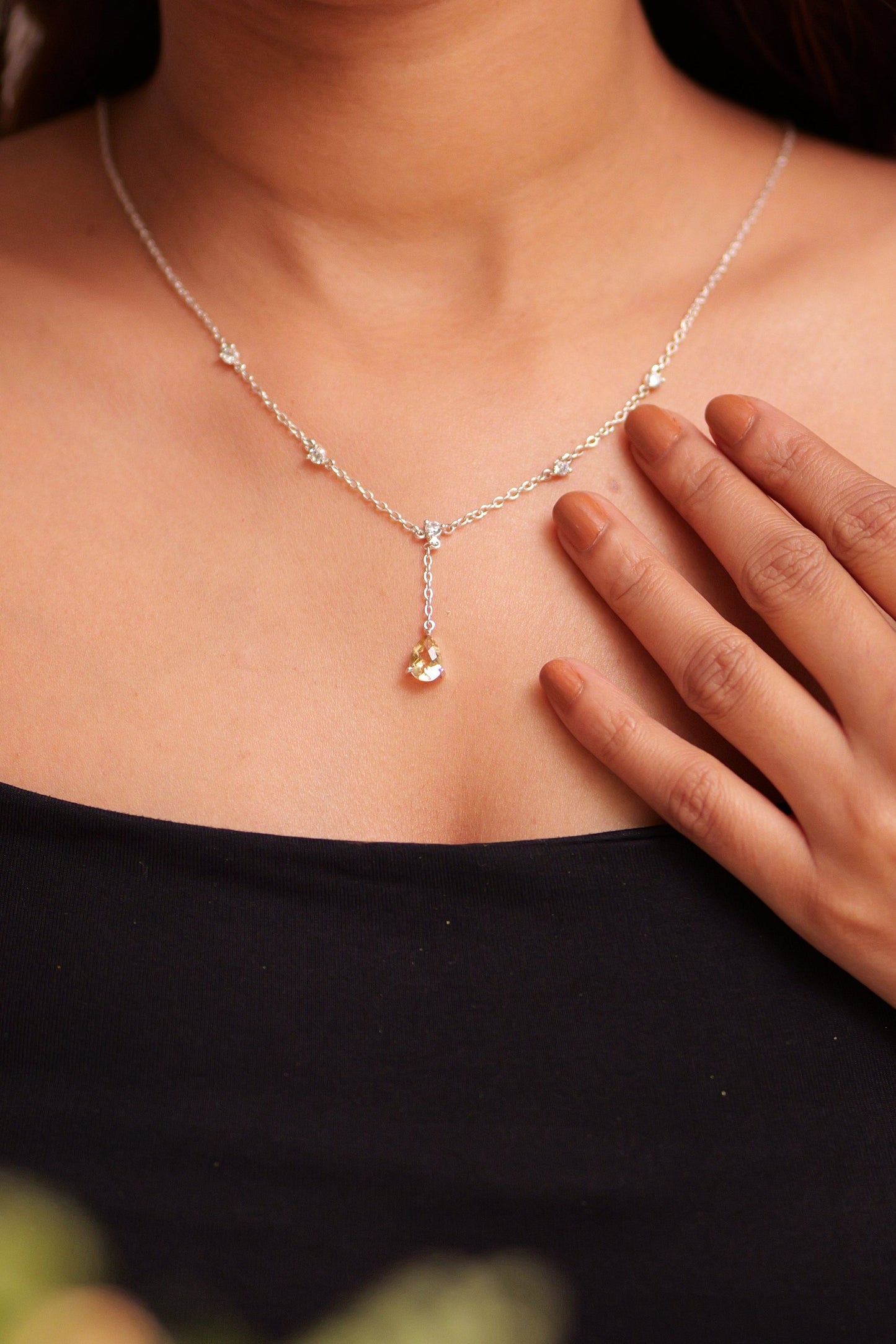 Anaya Solitaire Drop Necklace