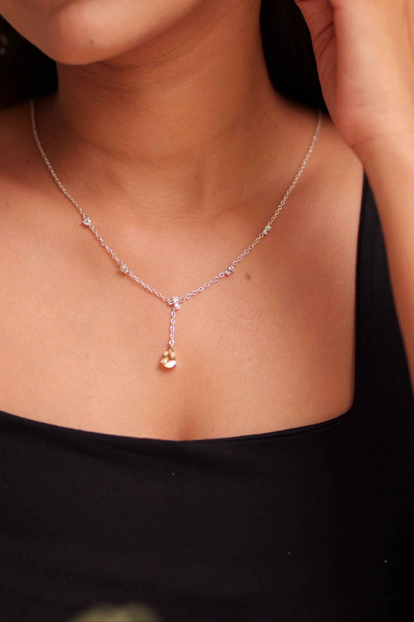 Anaya Solitaire Drop Necklace