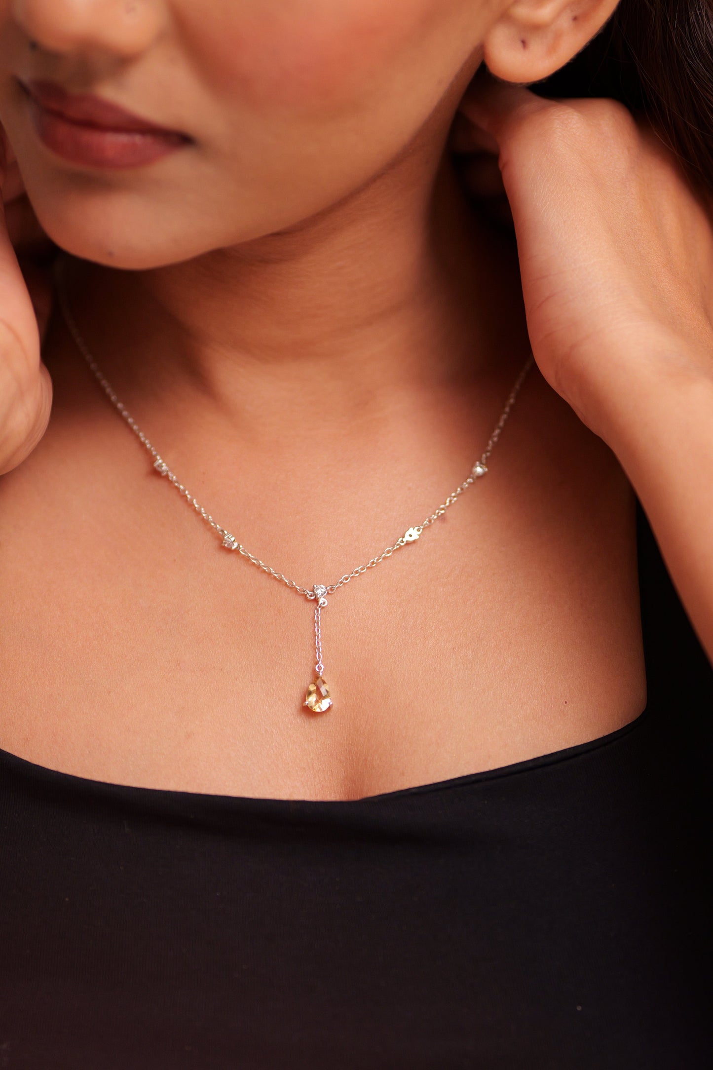 Anaya Solitaire Drop Necklace