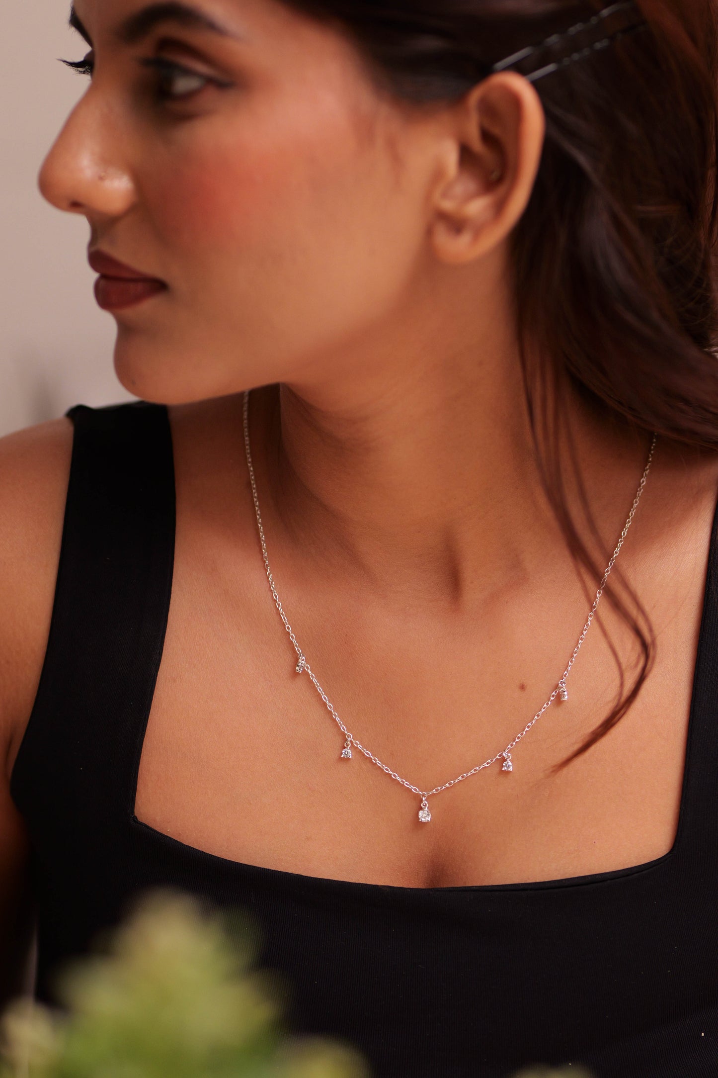 Aadhya Diamond Drop Necklace