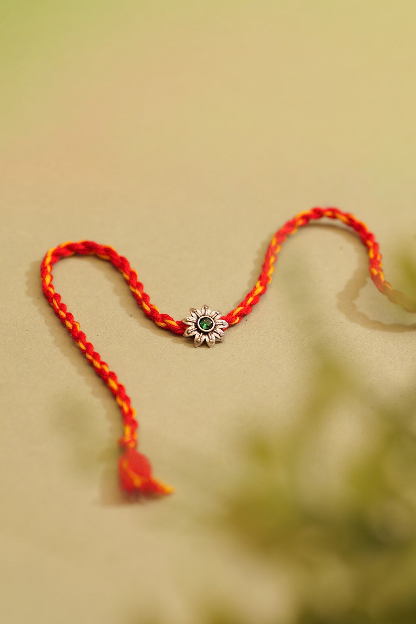 Aadhya Green Floral Rakhi
