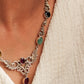 Peacock Bloom Navratna Necklace Set