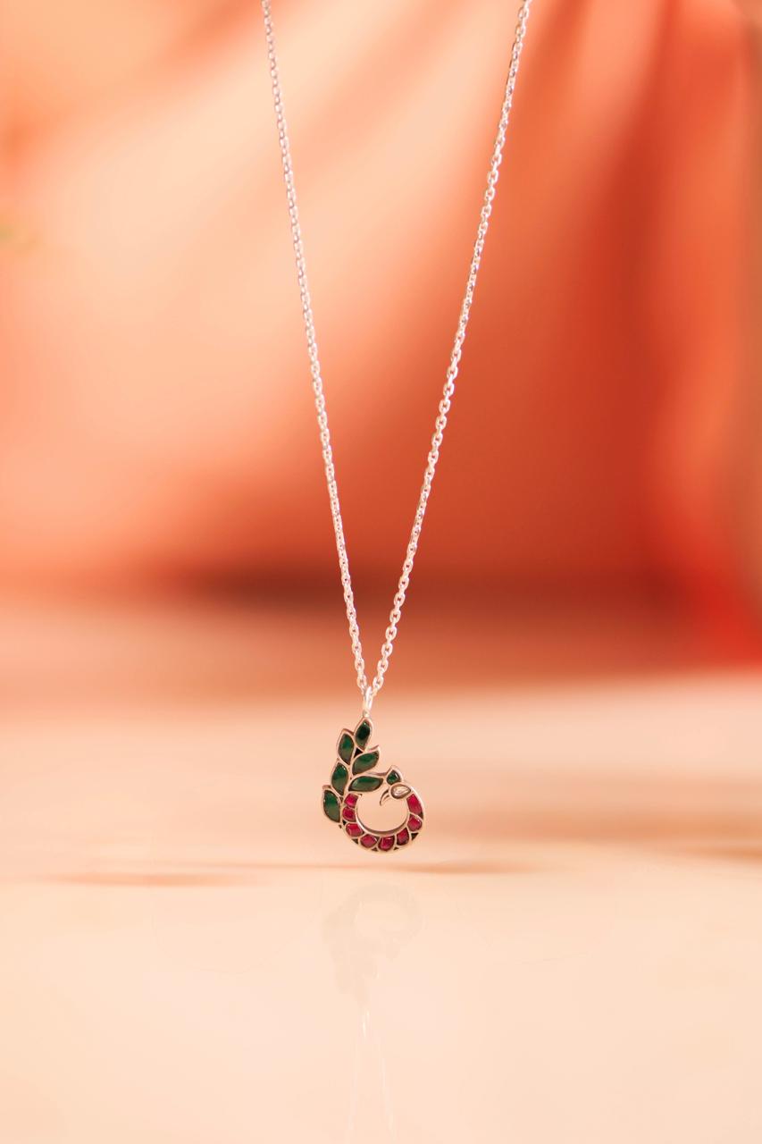 Essence Graceful Peacock Kundan Necklace